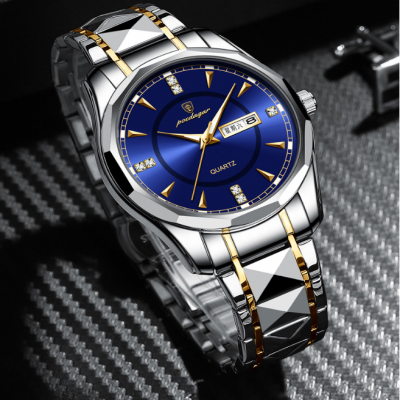 POEDAGAR new trend men's watch men's waterproof tungsten steel calendar quartz watch vibrating sound explosion